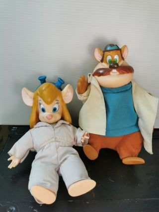 Chip N Dale Rescue Rangers Dolls Applause Monty And Gadget.  Very Hard To Find.