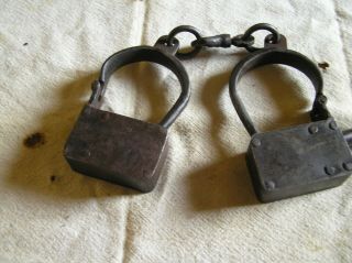 Iron Lock Handcuff,  Vintage Antique,  Old Rare,  Decorative,  Collectible With Key