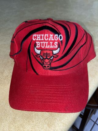 Vintage 90s Chicago Bulls Drew Pearson Swirl Snapback Hat Cap Nba