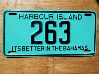 Harbour Harbor Island Bahamas License Plate Tag 1977,  The Only Year With Slogan