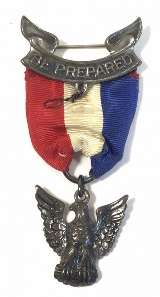1933 - 54 Boy Scouts Of America Sterling Silver Type 3 Eagle Scout Medal