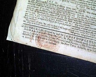 Rare Revolutionary War CLOSING EVENTS Post Corwallis Surrender 1782 Newspaper 3