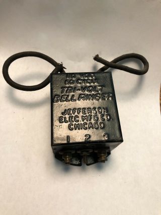 Vintage 110 Volt 60 Cycle 2 - Bell Transformer Jefferson Electric Mfg Co
