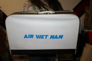 Vintage 1960s Air Vietnam Airline Airplane Suitcase Luggage Gas Oil War Era Sign