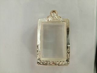 For Somdej Case Thai Amulet Silver Solid Type Rectangle 4.  8x3.  7c.  M