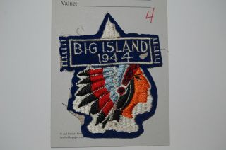 Boy Scout Camp Big Island 1944 Blue Felt Camp Patch 4