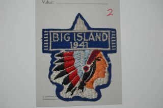 Boy Scout Camp Big Island 1941 Blue Felt Camp Patch 2