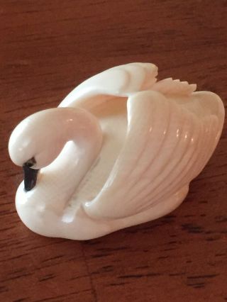Vintage Japanese “swan” Figurine Sculpture Hand Carved Signed Resin
