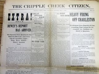 4 1898 Spanish - American War Newspapers Dewey Navy Battle Manila Bay Philippines