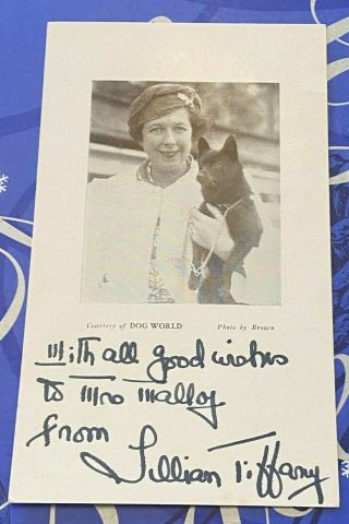 Vintage Photo Postcard Schipperke Dog And Lillian Tiffany - Personal Note