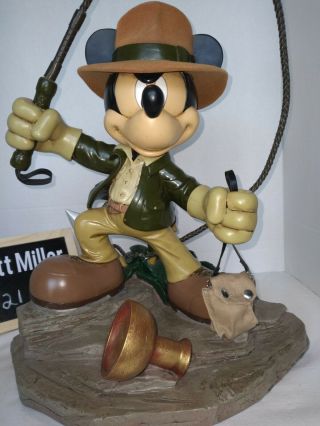 Disney Parks Mickey Mouse As Indiana Jones Big Medium Figure Resin NIB 2
