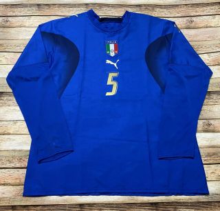 Puma Italy Jersey Fabio Cannavaro Vtg 2006 World Cup Shirt Long Sleeve Soccer Xl