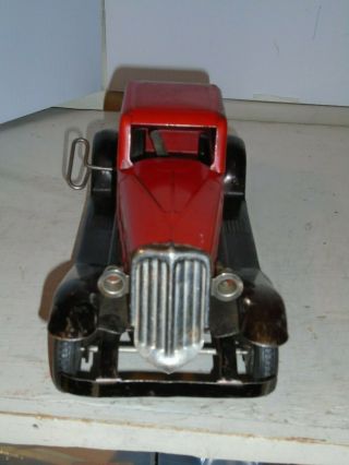 Vintage Pressed Steel Hoge Fire Chief Windup Car with Lights (VF) 1930 ' s 3