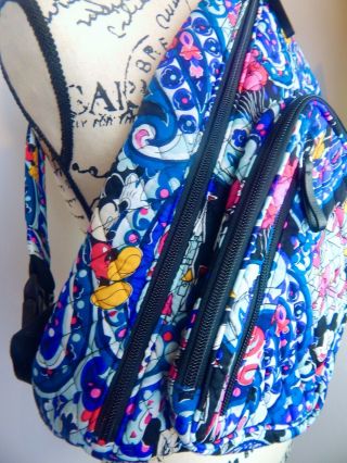 Vera Bradley Disney Mickey Whimsical Paisley Exact Placement Sling Backpack
