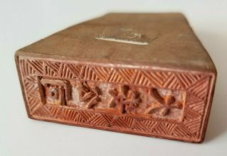 Vintage Hand Carved Chinese Wooden Stamp Chop Seal 2.  12 "
