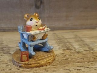 Wee Forest Folk Mouse 1983 Retired 2000 Baby Rocking Tot Blue Highchair