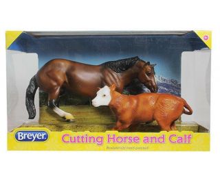 Breyer Cutting Horse & Calf 61091 Western Rodeo Classic Model Horse