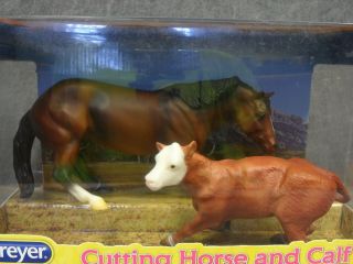 Breyer Cutting Horse & Calf 61091 Western Rodeo Classic Model Horse 3
