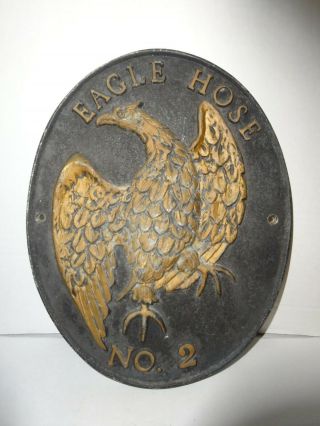 Insurance Fire Mark Cast Iron Plaque - Eagle Hose No.  2