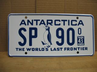 1965 Antarctica License Plate Tag The World’s Last Frontier