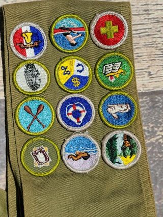 VINTAGE INDIANA BOY SCOUTS PATCHES Merit Badge Sash Eagle & Wool patches arrow 3