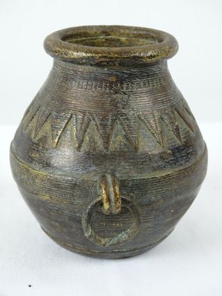 Antique Indian Bronze Lota Kalash Holy Water Vessle Pot 18th 19thc