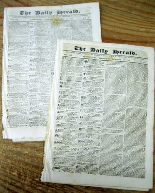 2 1839 Newspapers Whig Party Nominates William Henry Harrison For Us President