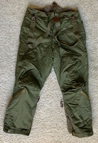 Ww2 Us Army Air Forces Aircrew Cold Weather Flight Pants Type A - 9 W/ Suspenders
