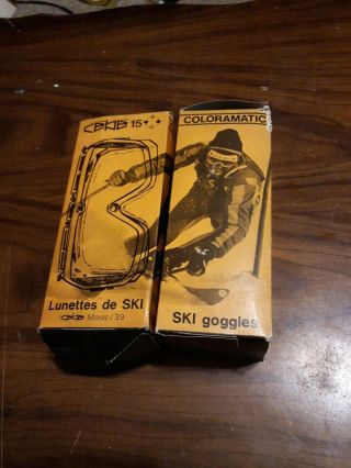 2 Pairs Vintage Cebe 15 Ski Goggles.  Boxes Estate Fresh