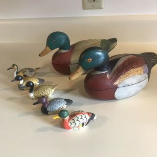 2 Two Vintage Avon Ceramic Mallard Duck Organizers Hunter Gift Mancave Hunting