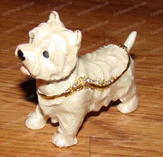 Enameled West Highland Terrier (pedigree Dog Boxes,  3811) Australian Crystal