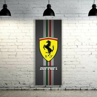Ferrari Logo Banner Vinyl,  Garage Sign,  Office,  Showroomgarage Decor (0213)