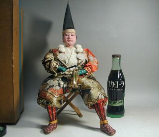 Hina Doll 223 Japanese 13.  6 " Gofun Shogun Samurai Warrior Musha Figure Ningyo
