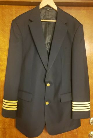 Vintage United Airlines Captains Pilot Jacket Size 40 L Great Shape