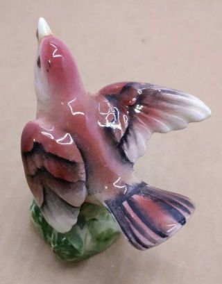 Vintage Pink Bird Statue Figurine L & M Inc Handpainted Japan Collectible