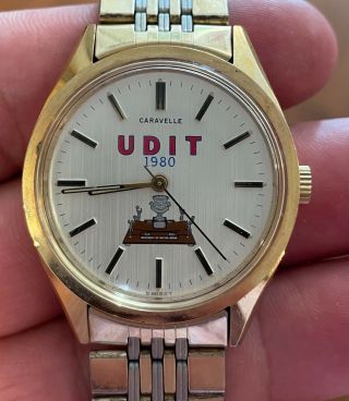Vintage University Of Dayton Men’s 1980 Caravelle Wristwatch Running