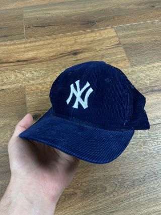 Vintage York Yankees Corduroy Blue Snapback Hat