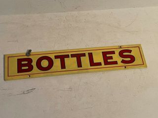 Vintage 1940 - 50s Bottles Beer Sign Prismatic N.  O.  S.  Bastian Bros.