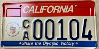 1984 - Los Angeles California - Olympic Training Center - License Plate