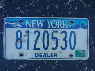 York Dealer License Plate Tag Tough Find 2005 Empire Blue Transit 2/2 Ny