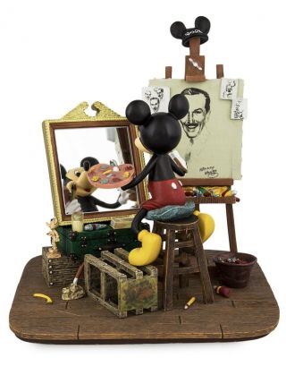 Disney Resin Figurine “mickey Mouse - Self Portrait” - Charles Boyer Nib