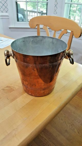 Vintage Mauviel Copper Ice Champagne Bucket - Made In France Us