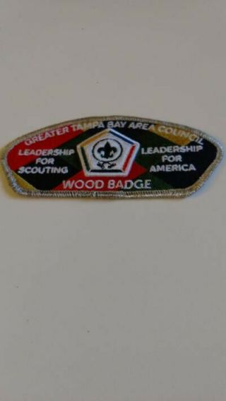 Bsa Greater Tampa Bay Area Council,  Wood Badge Silver Mylar,  100 Made