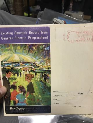 Rare Souvenir Record From General Electric Progressland 1964 - 65 Ny Worlds Fair