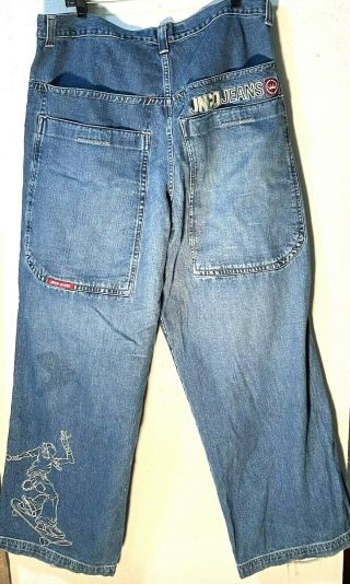 Vintage Jnco Baggy Wide Leg Blue Jeans Mens 40x32 Crown 90s Skater