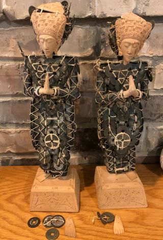 Vintage Balinese Kepeng Dewi Sri Ceremonial Coin Statues