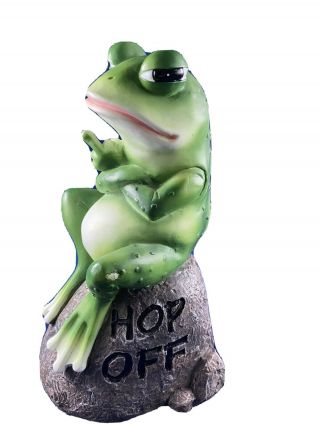 Indoor Figurine Of Frog Grumpy Toad Garden Patio Accessories Middle Finger Fig