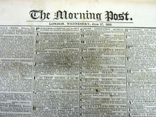 Best 1838 British Newspaper With Detailed Coverage Coronation Of Queen Victoria