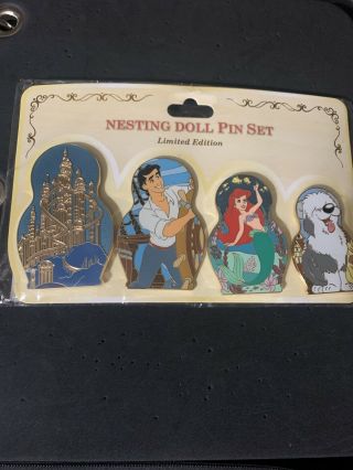 Jumbo Le 300 Dssh Dsf Little Mermaid Disney Pin Full Set Nesting Doll