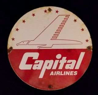 Vintage Capital Airlines Porcelain Advertising Sign